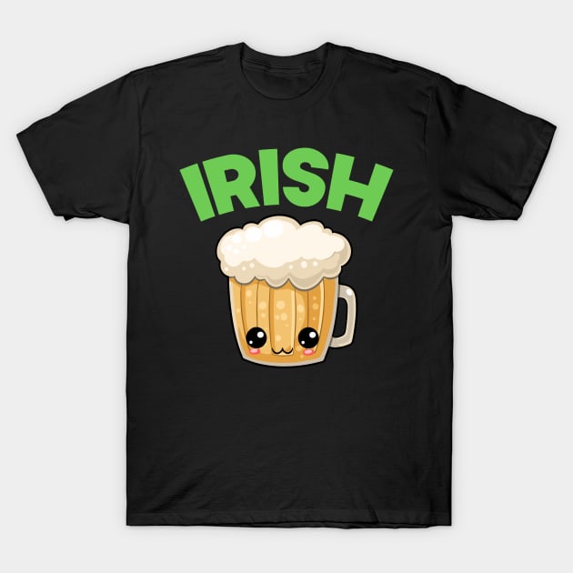 St Patricks Day Irish Kawaii Cute Beer T-Shirt by SusurrationStudio